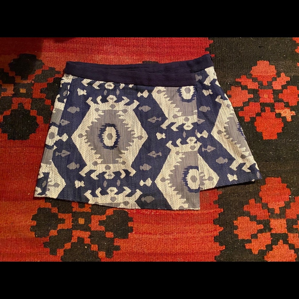 ZARA blue and white mini skirt